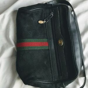 Gucci Black Ophidia Dome Suede Shoulder Bag
